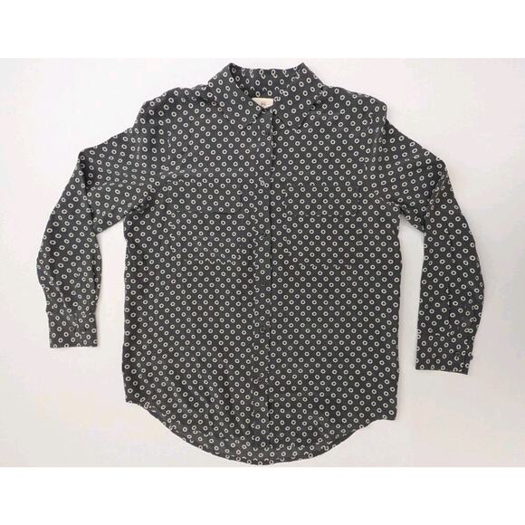 Adriano Goldschmied Alena Shirt Women's Gray 100% Silk 3/4 Sleeve Blouse S Small - Picture 2 of 7